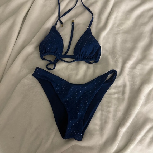Victoria’s Secret blue bling rhinestone bikini size xs - Picture 2 of 5